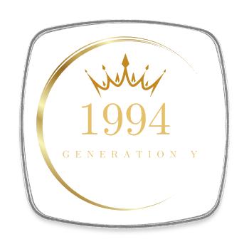 Generation Y Baujahr 1994 - Viereckiger Kühlschrankmagnet - Weiß - Vorne