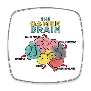 The Gamer Brain - Square fridge magnet - white - Front