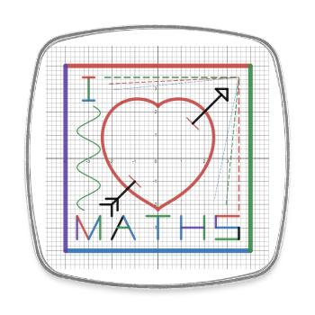 I Love Maths (white background) - Square fridge magnet - white - Front