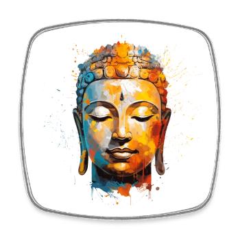 Conception de Bouddha - Magnet carré - blanc - Devant