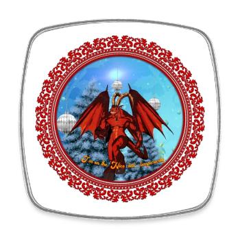 Lustiges Weihnachtsdesign - Viereckiger Kühlschrankmagnet - Weiß - Vorne