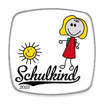 Schulkind 2023 - Viereckiger Kühlschrankmagnet - Weiß - Vorne