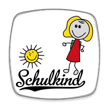 Schulkind - Viereckiger Kühlschrankmagnet - Weiß - Vorne