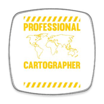 Conception cartographique - Magnet carré - blanc - Devant