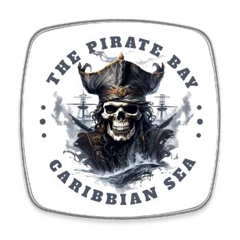 Pirate Skull Jolly Roger Costume Gift - Square fridge magnet - white - Front