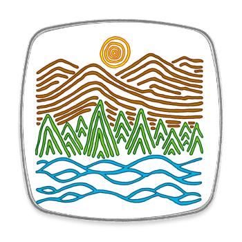 Seltsame Landschaft - Viereckiger Kühlschrankmagnet - Weiß - Vorne