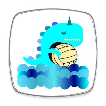 KINDER WASSERBALL DINOSAURIER SCHWIMMBAD - Viereckiger Kühlschrankmagnet - Weiß - Vorne