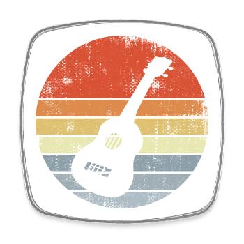Vintage Ukulele Skizze - Viereckiger Kühlschrankmagnet - Weiß - Vorne