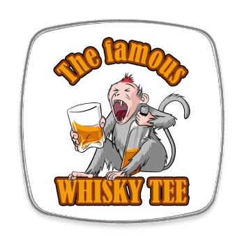 Das berühmte Whisky-Tee – Aper'Monkey Edition - Viereckiger Kühlschrankmagnet - Weiß - Vorne