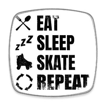 Roller skating routine - Square fridge magnet - white - Front