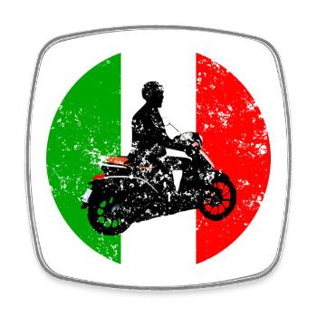 Roller Vintage Italy Scooter Urlaub - Viereckiger Kühlschrankmagnet - Weiß - Vorne