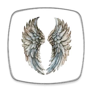 Ailes d'ange : un style céleste angelwings - Magnet carré - blanc - Devant