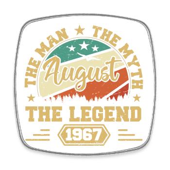 Legendär seit August 1967 Vintage 1967 August - Viereckiger Kühlschrankmagnet - Weiß - Vorne
