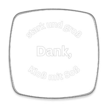 stark und groß dank, Kloß mit Soß - Viereckiger Kühlschrankmagnet - Weiß - Vorne
