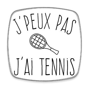 Je peux pas j'ai tennis  - Magnet carré - blanc - Devant