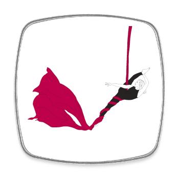 Magenta Silks Luftakrobatik - Viereckiger Kühlschrankmagnet - Weiß - Vorne