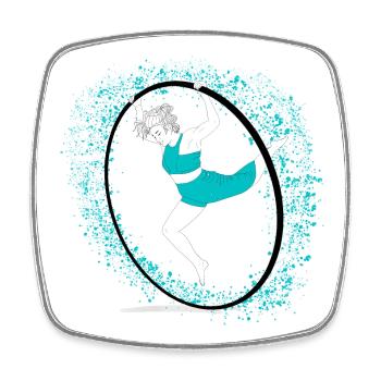 Cyr Wheel - Square fridge magnet - white - Front