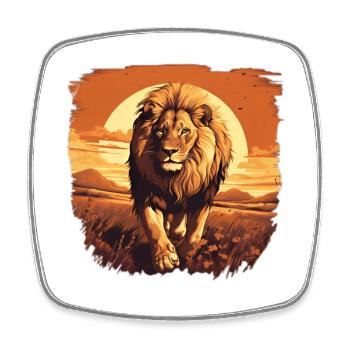 The King, The Lion - Square fridge magnet - white - Front