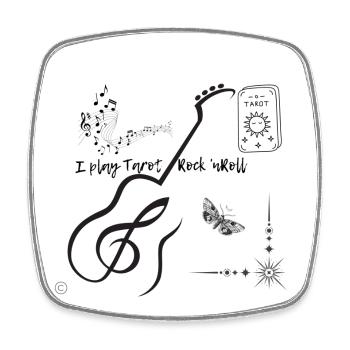 Guitar line with star beam - Square fridge magnet - white - Front