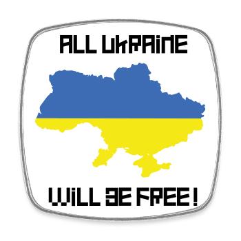 All Ukraine will be free! - Viereckiger Kühlschrankmagnet - Weiß - Vorne