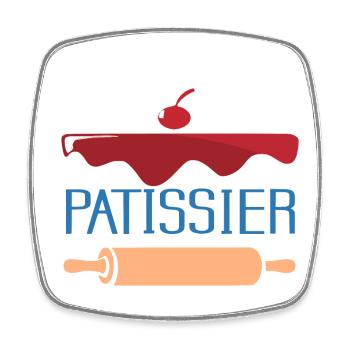 Konditor - Viereckiger Kühlschrankmagnet - Weiß - Vorne