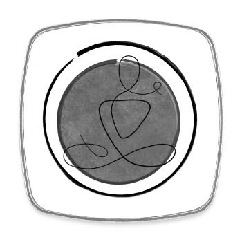 Yoga Zen Line Art Méditation Minimale - Magnet carré - blanc - Devant