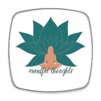 Pensées conscientes : Lotus Yoga Design - Magnet carré - blanc - Devant