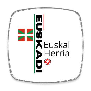 Design Basque-Luxe Inspiration Ethnique - Magnet carré - blanc - Devant