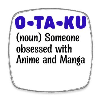 Japanese Comic Statement Manga Anime Otaku - Square fridge magnet - white - Front
