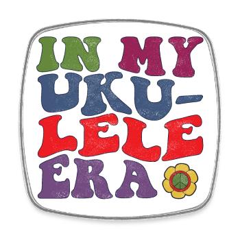 In my Ukulele Era - Square fridge magnet - white - Front