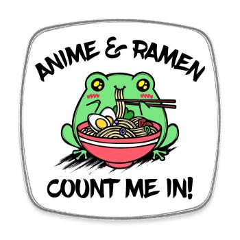 Manga Animation Anime Ramen Animation Statement - Square fridge magnet - white - Front