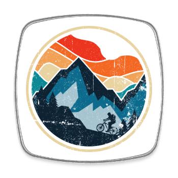 Sunset Ridge MTB Badge - Square fridge magnet - white - Front