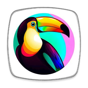 Toucan - Square fridge magnet - white - Front