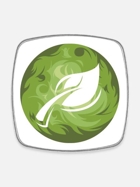 Foglia Conservazione della natura Foglia Foglie della foresta Colori simbolo - Calamita quadrata da frigo - bianco