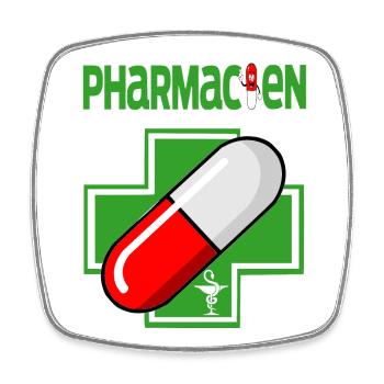 Apotheker - Viereckiger Kühlschrankmagnet - Weiß - Vorne