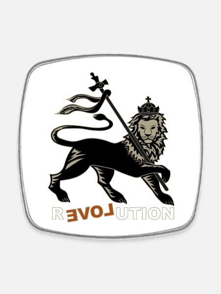 Reloveution - Viereckiger Kühlschrankmagnet - Weiß