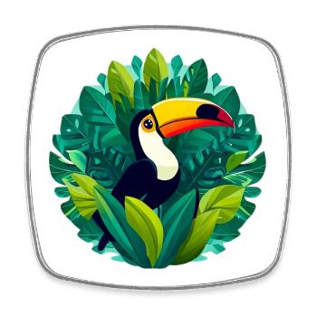 Toucan - Square fridge magnet - white - Front