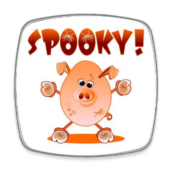 HORREUR D’HALLOWEEN | DÉGUISEMENT DE COCHON POUR ENFANTS - Magnet carré - blanc - Devant