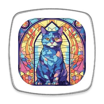 Bunte Britisch Kurzhaar Katzenrasse Aquarell - Viereckiger Kühlschrankmagnet - Weiß - Vorne