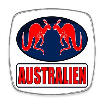 AUSTRALIEN KÄNGURU PAARE - Viereckiger Kühlschrankmagnet - Weiß - Vorne