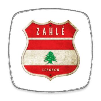 Zahlé Lebanon coat of arms flag design - Square fridge magnet - white - Front