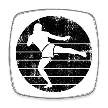 Lustiger Kickboxer - Viereckiger Kühlschrankmagnet - Weiß - Vorne