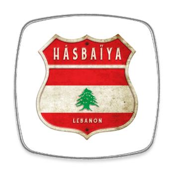 Hasbaiyya Lebanon coat of arms flags design - Square fridge magnet - white - Front
