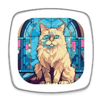 Bunte Ragdoll-Katzenrasse Aquarellmalerei - Viereckiger Kühlschrankmagnet - Weiß - Vorne