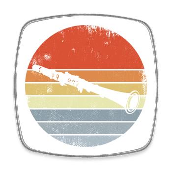 Dessin de clarinette vintage - Magnet carré - blanc - Devant