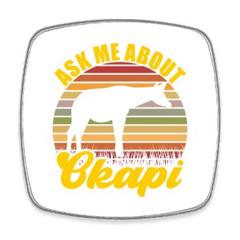 Discover okapi in the wild - Square fridge magnet - white - Front