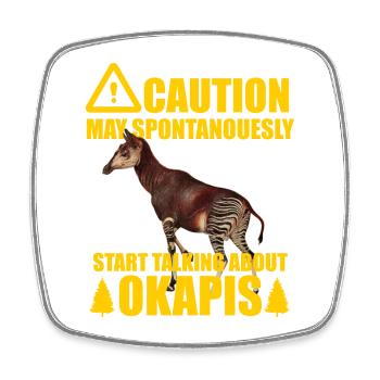 Okapi the Forest Whisperer - Square fridge magnet - white - Front