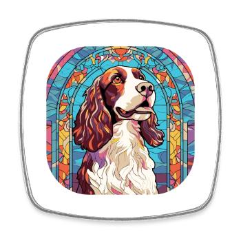 Bunte English Springer Spaniel Hunderasse Waterc - Viereckiger Kühlschrankmagnet - Weiß - Vorne