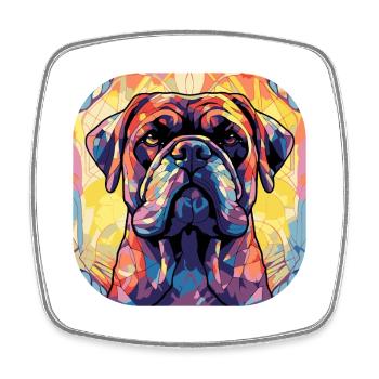 Coloré Bull Mastiff Dog Race Aquarelle Glass P - Magnet carré - blanc - Devant