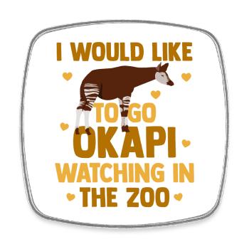 Okapi in harmony with nature - Square fridge magnet - white - Front